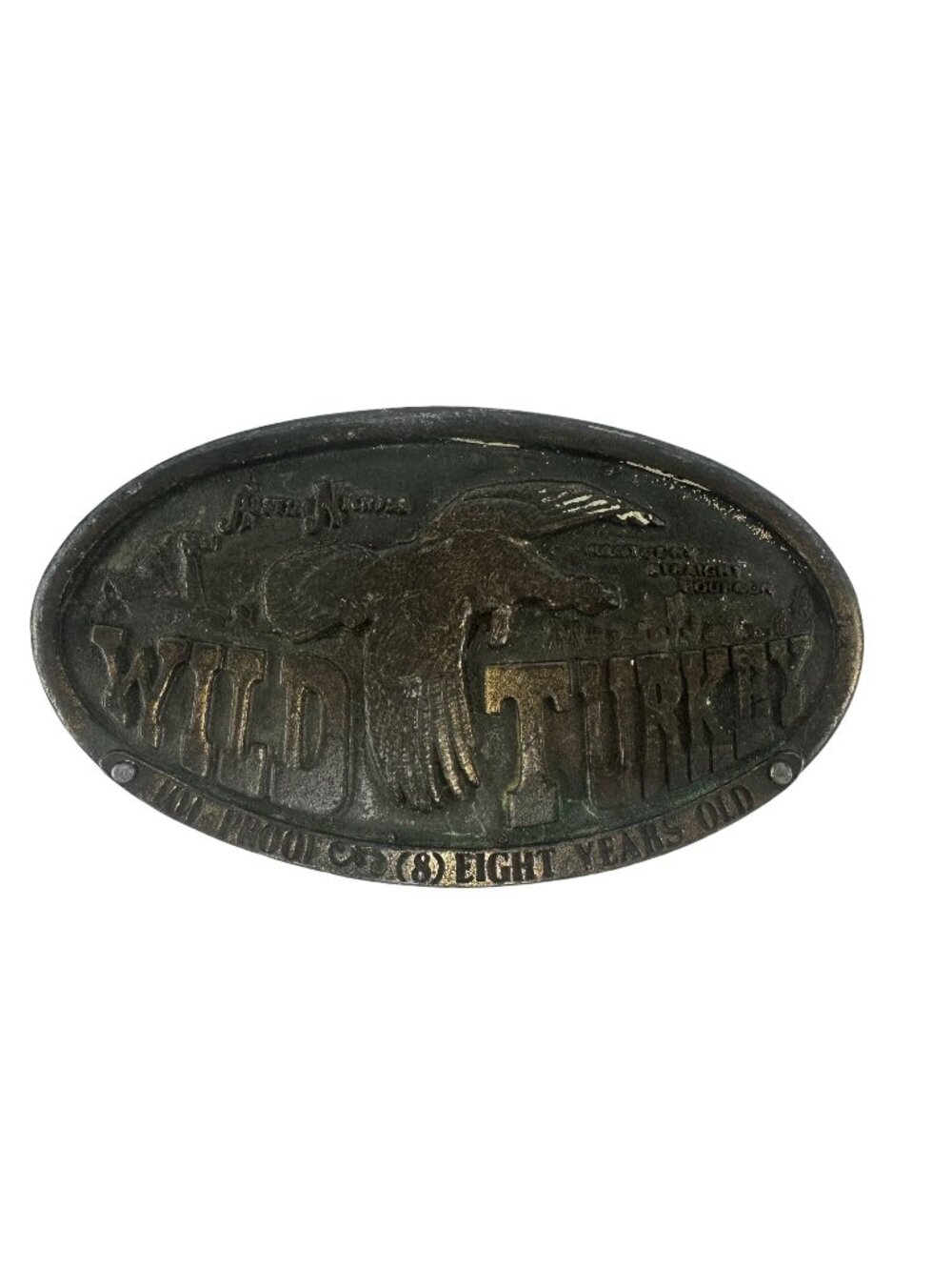 Vintage Wild Turkey Brass Belt Buckle Austin Nichols
